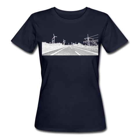 Women's Organic T-Shirt wind power - navy