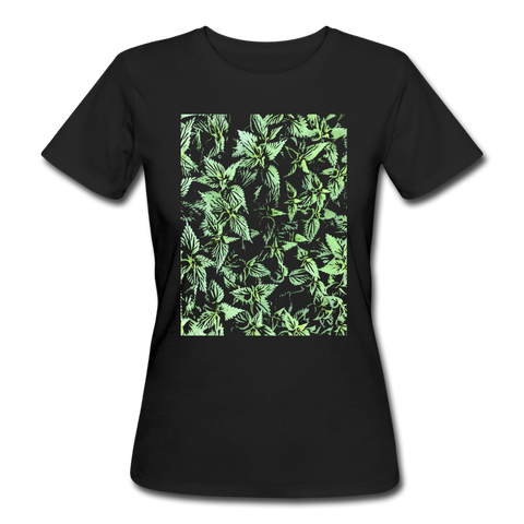 Women's Organic T-Shirt Texture Urtica - black