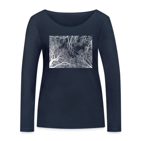 Women’s Organic Longsleeve Shirt Nature Treesky 001 - navy