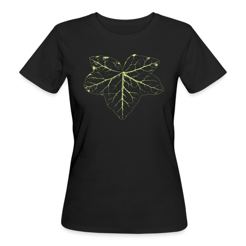 Women's Organic T-Shirt Hedera Leaf - black
