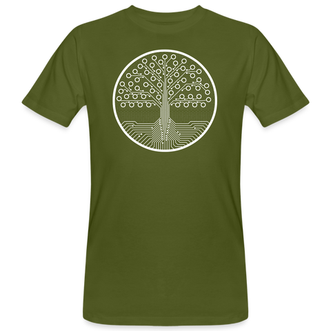 Men's Organic T-Shirt circuit board of live - moss green