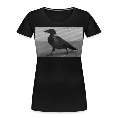 Women’s Premium Organic T-Shirt Crow01 - black